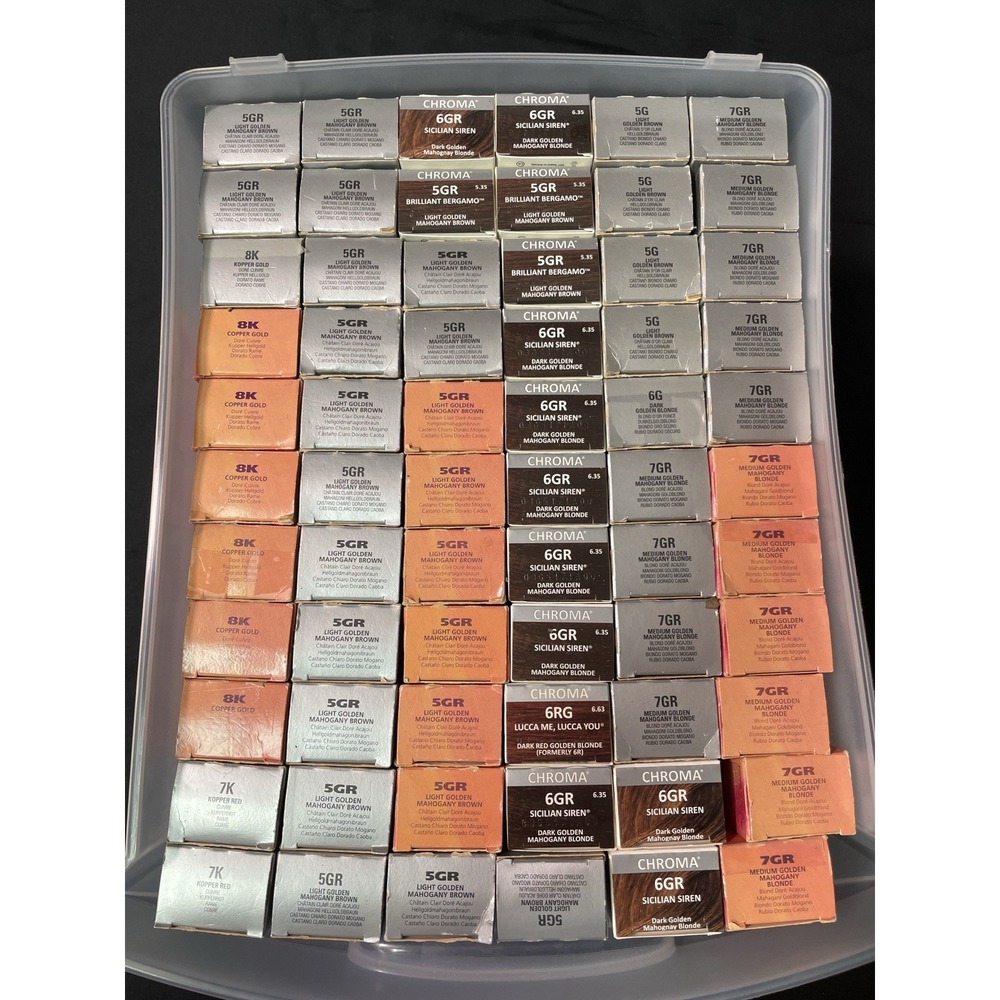 66 Tubes Of Aloxxi Chroma Professional Hair Color Lot Mahogany Copper Shades